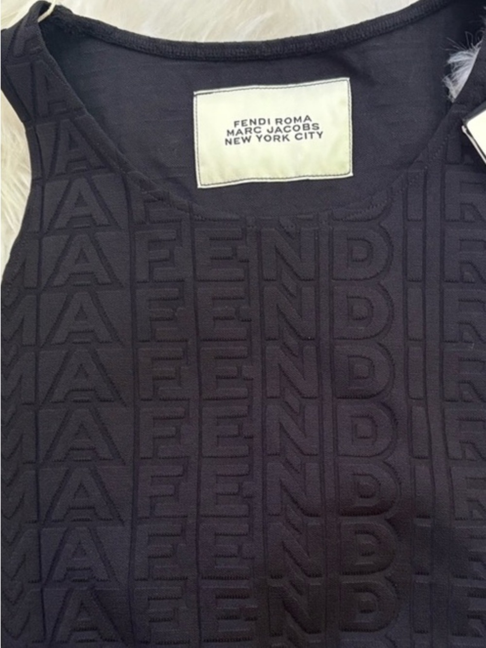 Fendi Black Embossed Logo Crop Top Sports bra bralette Brand New